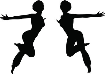 Dancer woman silhouette