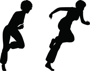 Dancer woman silhouette