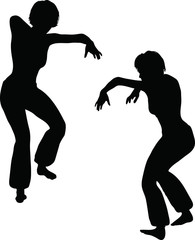 Dancer woman silhouette