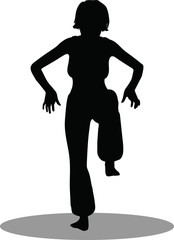 Dancer woman silhouette