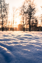 Obraz premium Footprints on the snow