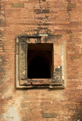 window with ornament in the ancient temple in Bagan(Pagan)