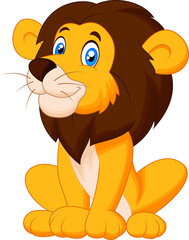 Obraz premium Cute lion cartoon sitting