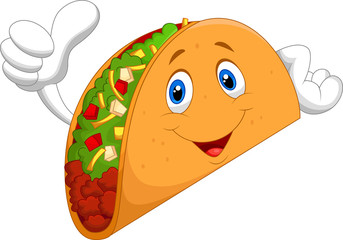 Taco cartoon giving thumb up