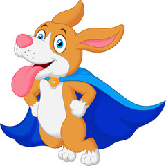 Cartoon Super Hero Dog Flying
