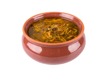 mushroom soup in a bowl