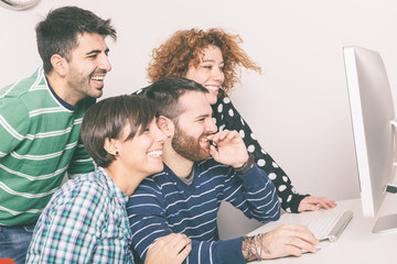 Group of Students with Computer