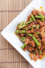 thai food,Pork fried lentils