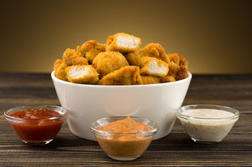 Chicken nuggets on the table