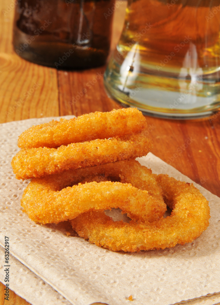 Wall mural onion rings and beer