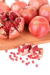 Ripe pomegranates close-up