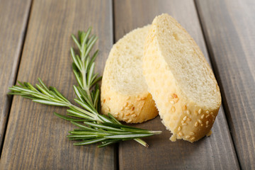 Fresh bread and rosemary