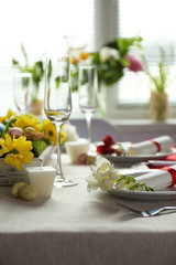 Beautiful holiday Easter table setting