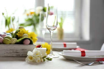 Beautiful holiday Easter table setting