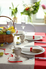 Beautiful holiday Easter table setting