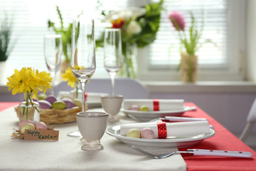 Beautiful holiday Easter table setting
