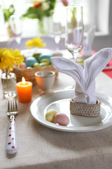 Beautiful holiday Easter table setting