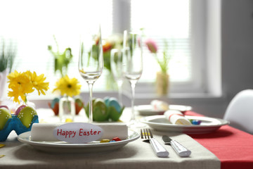 Beautiful holiday Easter table setting