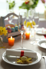 Beautiful holiday Easter table setting
