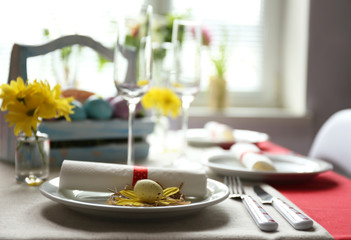 Beautiful holiday Easter table setting