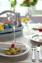 Beautiful holiday Easter table setting