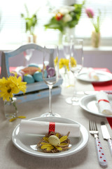 Beautiful holiday Easter table setting