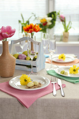 Beautiful holiday Easter table setting