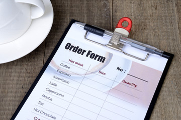 Order form clipboard.