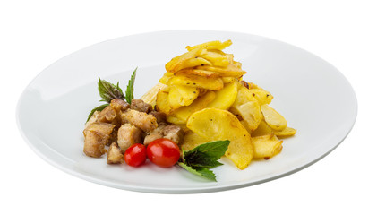 Fried pork with potato