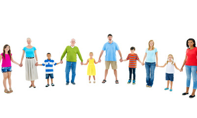 Obraz premium Large Group of People Holding Hand