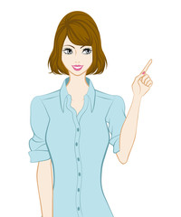 Bobbed hair women, Pointing