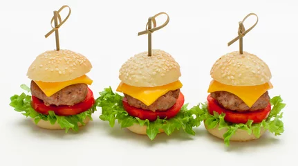 Foto op Plexiglas Miniburgers als fingerfood © fineart-collection
