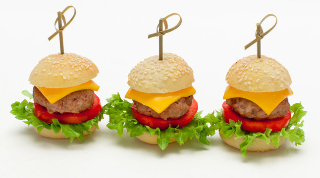 Miniburger als Fingerfood