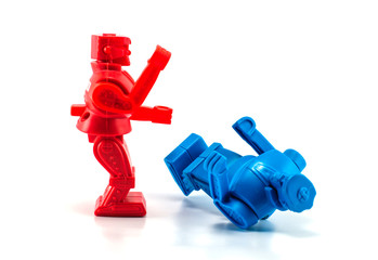 robot toy knockout - obrazy, fototapety, plakaty