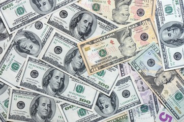 Dollar bank notes money background