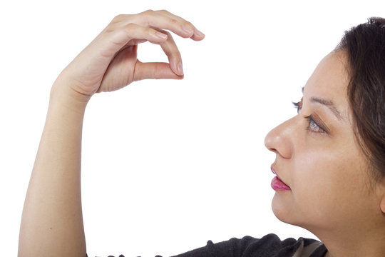 Female Hand Picking Up Something Invisible For Composites