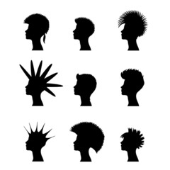 silhouette of a girl with a mohawk