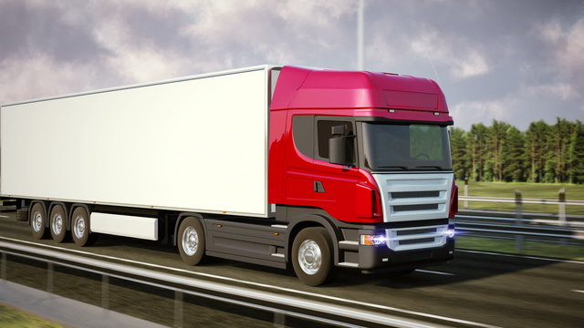 Logistics - Trucking. High quality 3d animation. Loopable