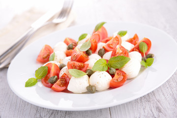 tomato, mozzarella and basil