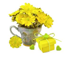Yellow flowers with a gift 2