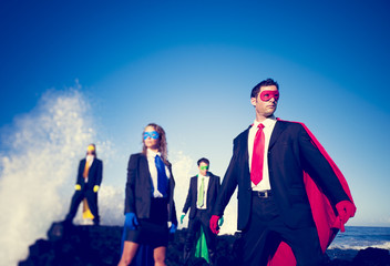 Business Superheroes on the Beach