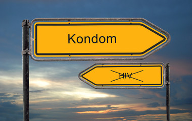 Strassenschild 18 - Kondom