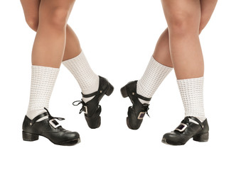 Legs in hard shoes for irish dancing