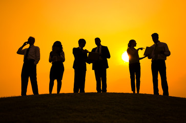 Silhouette of Business People Meeting