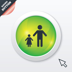 One-parent family with one child sign icon.