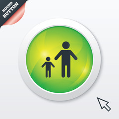 One-parent family with one child sign icon.