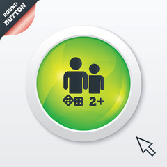 Board games sign icon. Two plus players symbol.
