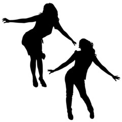 Vector silhouette of people.