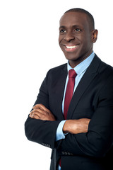 Young business executive looking away