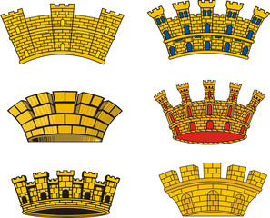 heraldic European urban mural crowns
